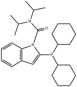 2-(Dicyclohexylphosphino)-N,N-bis(1-Methylethyl)-1H-indole-1-carboxaMide, Min. 98% AMidole-Phos Struktur