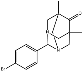 2-(4-bromophenyl)-5,7-dimethyl-1,3-diazatricyclo[3.3.1.1~3,7~]decan-6-one Struktur