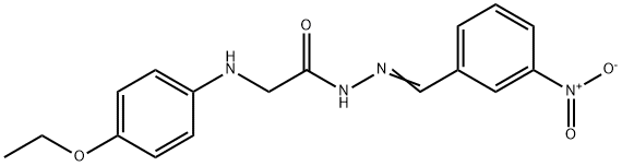 2-[(4-ethoxyphenyl)amino]-N'-(3-nitrobenzylidene)acetohydrazide (non-preferred name) Struktur