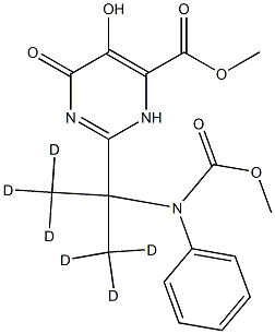 Methyl 2-[2-(benzyloxycarbonylamino)-(1,3-D6-propan)-2-yl]-5-hydroxy-6-oxo-1,6-dihydropyrimidine-4-carboxylate Struktur