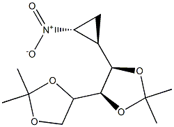 1,2-dideoxy-3,4,5,6-di-O-isopropylidene-1,2-C-methylene-1-nitromannitol Struktur