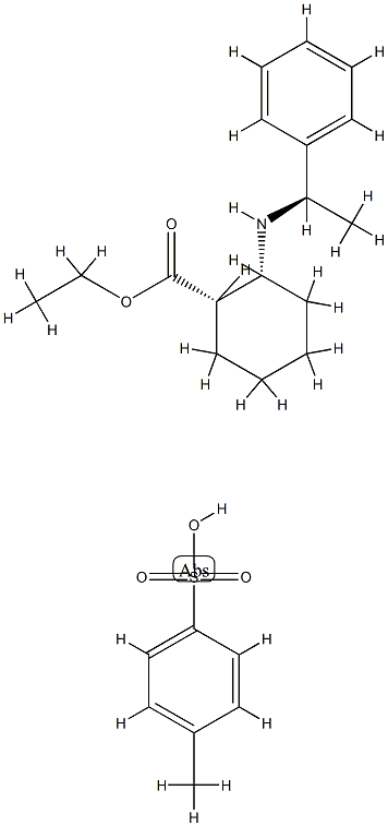 (1S,2R)-ethyl 2-((R)-1-phenylethylamino)cyclohexanecarboxylate 4-methylbenzenesulfonate Struktur