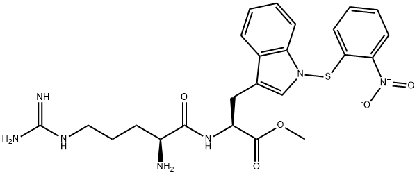 H-arginyl-2-(2-nitrophenylsulfenyl)tryptophan methyl ester Struktur