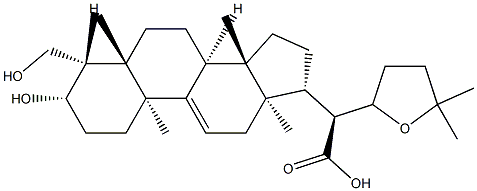 3β,29-Dihydroxy-22,25-epoxylanost-9(11)-en-21-oic acid Struktur