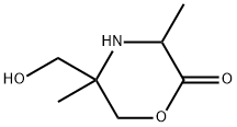 2-Morpholinone,5-(hydroxymethyl)-3,5-dimethyl-(9CI) Struktur