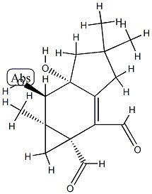 (1aR)-3,4,5,5a,6,6a-Hexahydro-5aβ,6α-dihydroxy-4,4,6aβ-trimethylcycloprop[f]indene-1aβ,2(1H)-dicarbaldehyde Struktur