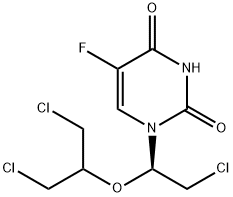 2',3',5'-trichloro-2',3'-5'-trideoxy-5-fluoro-2',3'-secouridine Struktur