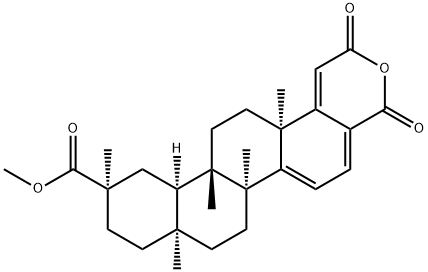 2,4-Dioxo-23,24-dinor-3-oxa-D:A-friedoolean-1(10),5,7-trien-29-oic acid methyl ester Struktur