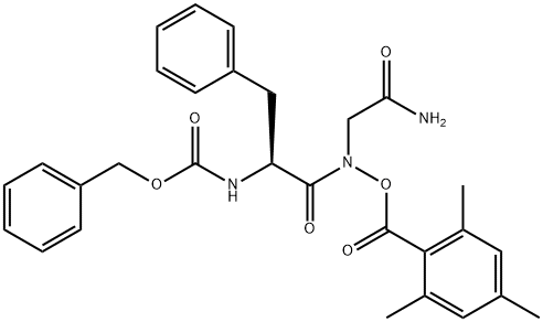 O-mesitoyl N-benzyloxycarbonylphenylalanyl-glycine hydroxamate Struktur