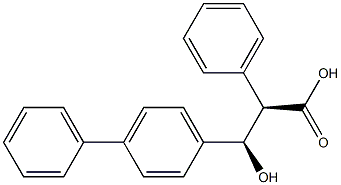 beta-Hydroxy-alpha-phenyl-(1,1'-biphenyl)-4-propanoic acid, (R',R')-(+)- Struktur