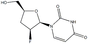 1-(2-Fluoro-2,3-dideoxy-β-D-threo-pentofuranosyl)-2,4(1H,3H)-pyrimidinedione Struktur