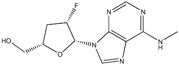 N(6)-methyl-2',3'-dideoxy-2'-fluoro-beta-arabinofuranosyladenine Struktur