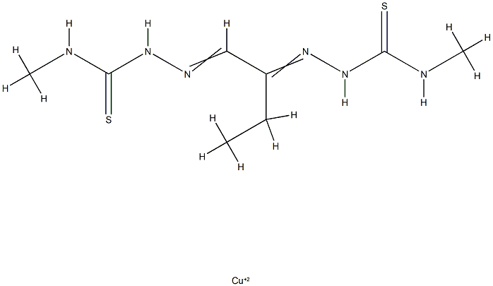 copper (II) ethylglyoxal bis(N(4)-methylthiosemicarbazone) Struktur