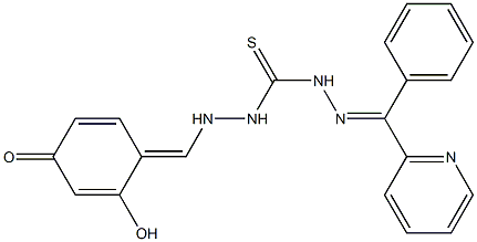 1-(phenyl-2-pyridyl)carbylidene-5-resorcylidenethiocarbohydrazone Struktur