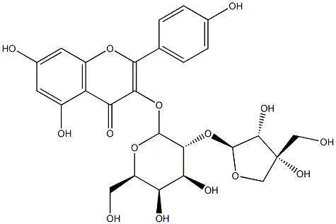 kaempferol-3-O-(apiofuranosyl-(1'''-2''))-galactopyranoside Struktur