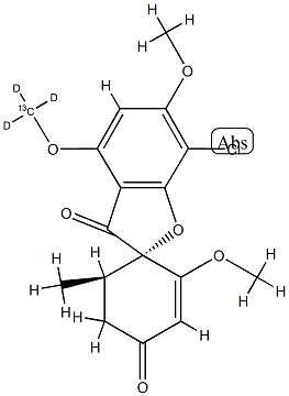 (2S,5'R)-7-chloro-3',6-dimethoxy-5'-methyl-4-(trideuteriomethoxy)spiro[1-benzofuran-2,4'-cyclohex-2-ene]-1',3-dione Struktur