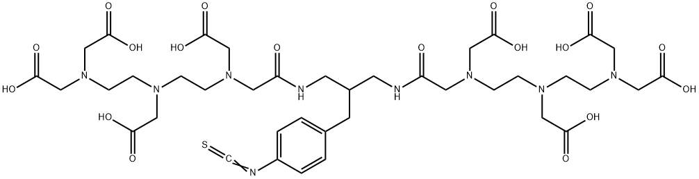 1,3-bis(N-(N-(2-aminoethyl)-2-aminoethyl)-2-aminoacetamido)-2-(4-isothiocyanatobenzyl)propane-N,N,N',N'',N''',N'''',N''''',N'''''-octaaceticacid Struktur