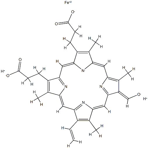 2-formyl-4-vinyldeuteroheme IX Struktur