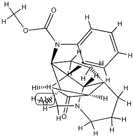 (3aR,10bR)-2,3,4,5,11,12-Hexahydro-5α-hydroxy-14-oxo-6H,13aαH-3aα,5aα-ethano-4β,11β-methano-1H-indolizino[8,1-cd]carbazole-6-carboxylic acid methyl ester Struktur