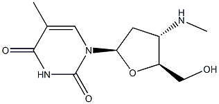 3'-methylamino-2',3'-dideoxyribosylthymine Struktur