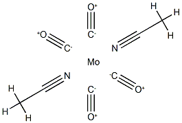 Bis(acetonitrile)tetracarbonylmolybdenum(0) Struktur