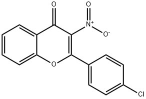 4H-1-Benzopyran-4-one,2-(4-chlorophenyl)-3-nitro-(9CI) Struktur