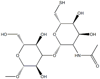 beta-D-Galactopyranoside, methyl 3-O-(2-(acetylamino)-2-deoxy-6-thio-b eta-D-glucopyranosyl)- Struktur