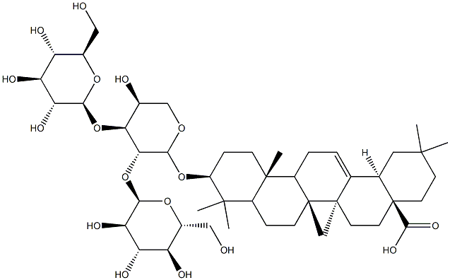 3-O-(glucopyranosyl-1-4-glucopyranosyl-1-4-arabinopyranosyl)oleanolic acid Struktur