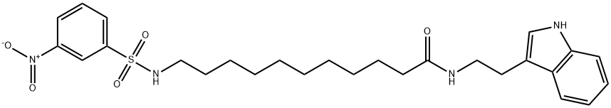 11-N-(3-nitrobenzenesulfonyl)undecanoyl tryptamine Struktur