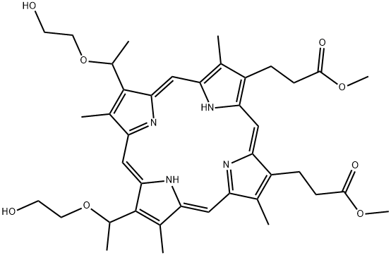 2,4-di-(2-hydroxyethoxy)ethyl-deuteroporphyrin IX Struktur