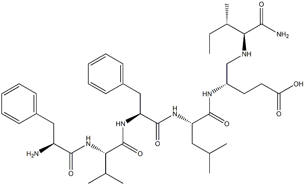 phenylalanyl-valyl-phenylalanyl-psi(methylamino)leucyl-glutamyl-isoleucineamide Struktur