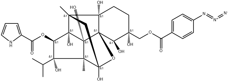 9-hydroxy-21-(4-azidobenzoyloxy)-9-epiryanodine Struktur