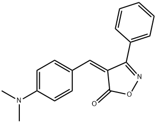 4-[4-(dimethylamino)benzylidene]-3-phenyl-5(4H)-isoxazolone Struktur