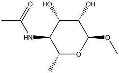 Methyl-4-(acetylamino)-4,6-dideoxy-α-D-mannopyranoside Struktur