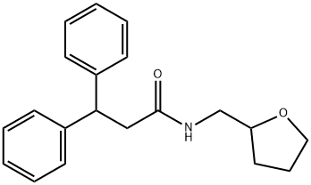 3,3-diphenyl-N-(tetrahydrofuran-2-ylmethyl)propanamide Struktur