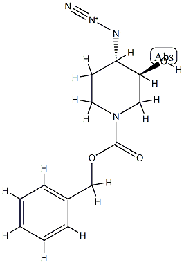 1-Piperidinecarboxylic acid, 4-azido-3-hydroxy-, phenylMethyl ester, (3R,4R)-rel- Struktur