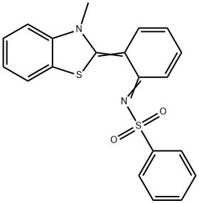 (NZ)-N-[(6Z)-6-(3-methylbenzothiazol-2-ylidene)-1-cyclohexa-2,4-dienyl idene]benzenesulfonamide Struktur