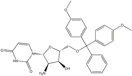 2'-Amino-2'-deoxy-5'-O-(4,4'-dimethoxytrityl)uridine Struktur