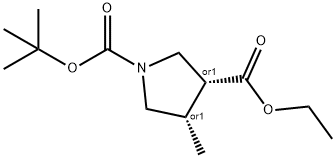 (3R,4S)-rel-1-tert-Butyl 3-ethyl 4-methylpyrrolidine-1,3-dicarboxylate Struktur