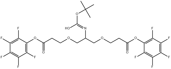 2-(t-Butoxycarbonylamido)-1,3-bis (PFP-oxycarbonylethoxy)propane Struktur