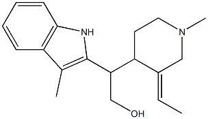 β-(3-Ethylidene-1-methyl-4-piperidyl)-3-methyl-1H-indole-2-ethanol Struktur