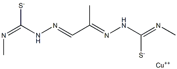 copper pyruvaldehyde bis(N(4)-methylthiosemicarbazone) complex Struktur