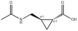 Cyclopropanecarboxylic acid, 2-[(acetylamino)methyl]-, (1R,2R)-rel- (9CI) Struktur