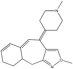 9,10-Dihydro-2-methyl-4-(1-methyl-4-piperidylidene)-4H-benzo[5,6]cyclohept[1,2-d]oxazole Struktur