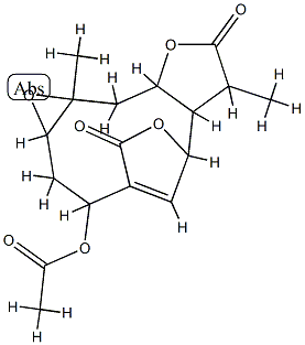 3-Acetoxy-1a,2,3,7a,8,10a,11,11a-octahydro-8,11a-dimethyl-5H-7,4-methenofuro[3,2-c]oxireno[f]oxacycloundecin-5,9(7H)-dione Struktur