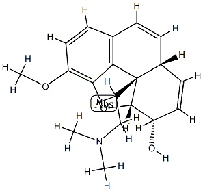 Phenanthro(4,5-bcd)furan-3-ol, 9b-(2-(dimethylamino)ethyl)-3,3a,9a,9b- tetrahydro-5-methoxy-, (3S-(3alpha,3abeta,9abeta,9bbeta))- Struktur