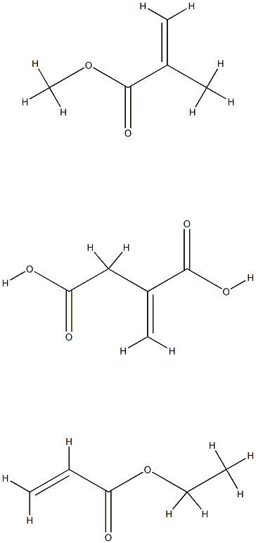 Butanedioic acid, methylene-, polymer with ethyl 2-propenoate and methyl 2-methyl-2-propenoate Struktur