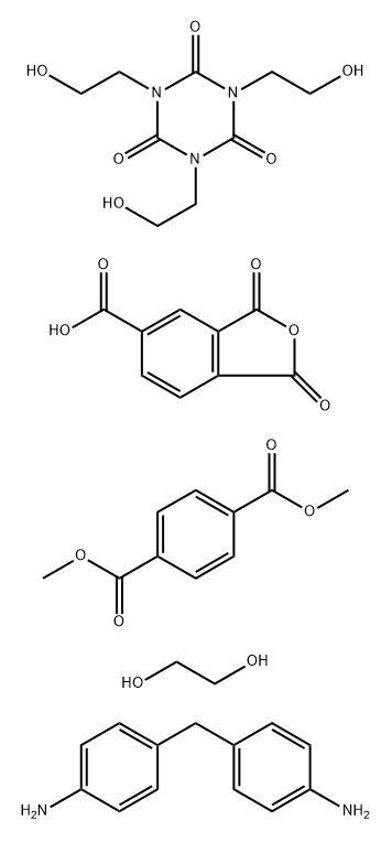 Ethylene glycol, trimellitic anhydride, methylenedianiline, dimethylterephthalate, tris(2-hydroxyethyl) isocyanurate polymer Struktur