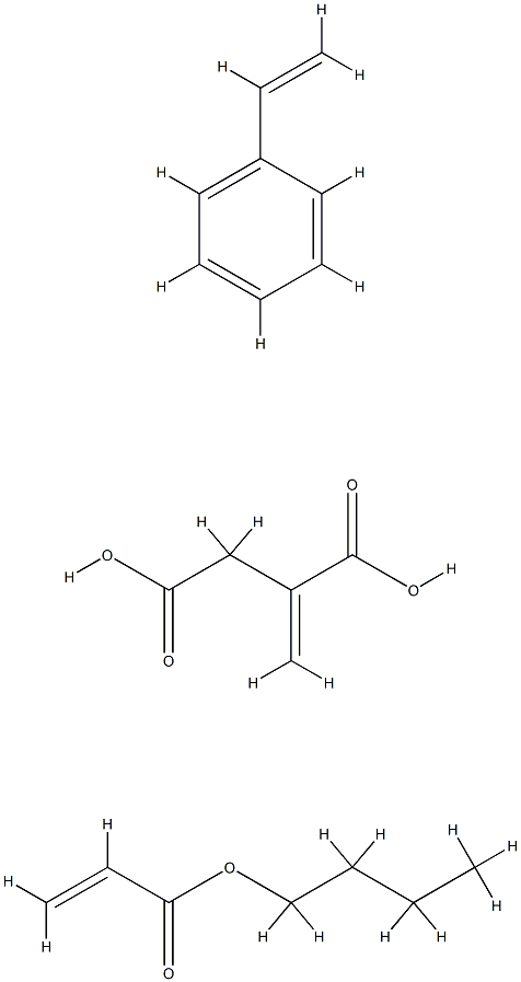 Butanedioic acid, methylene-, polymer with butyl 2-propenoate and ethenylbenzene Struktur