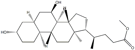 3β,7α-Dihydroxy-5β-cholan-24-oic acid methyl ester Struktur